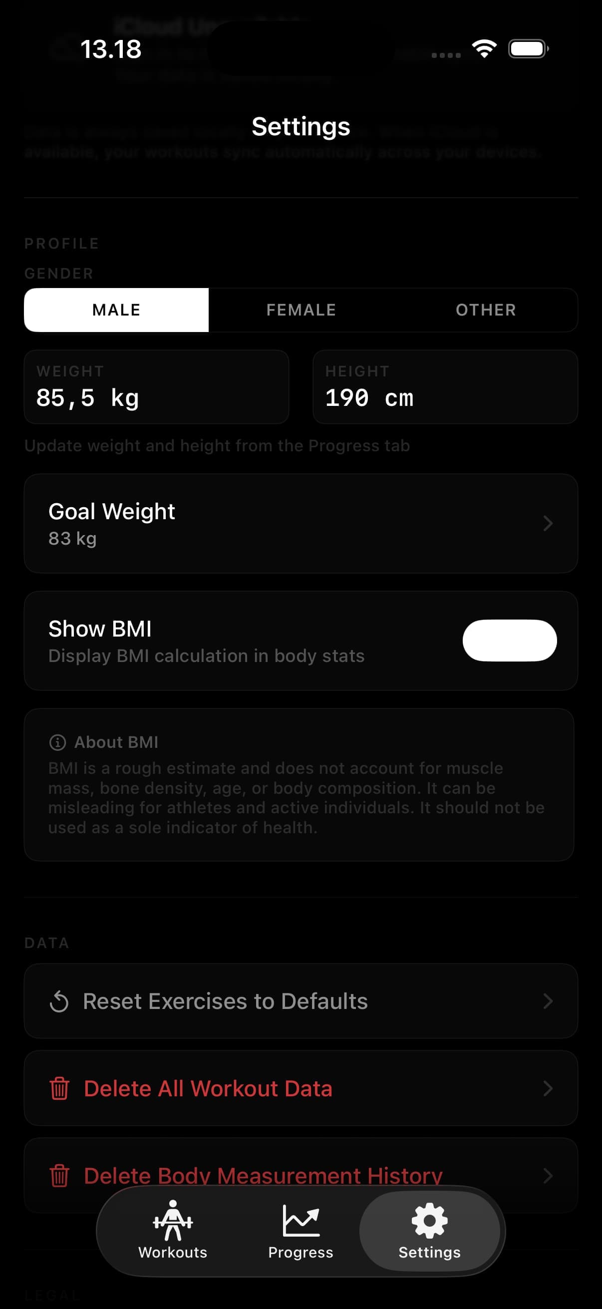 Styrka — workout log